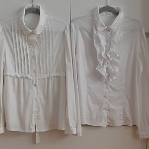 La Perla White Cotton Shirts (2) girls size 10 - made in Italy